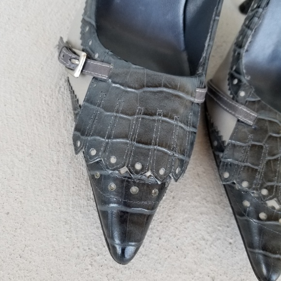 Nine West Alchamy Gray Leather Heels - Picture 3 of 7